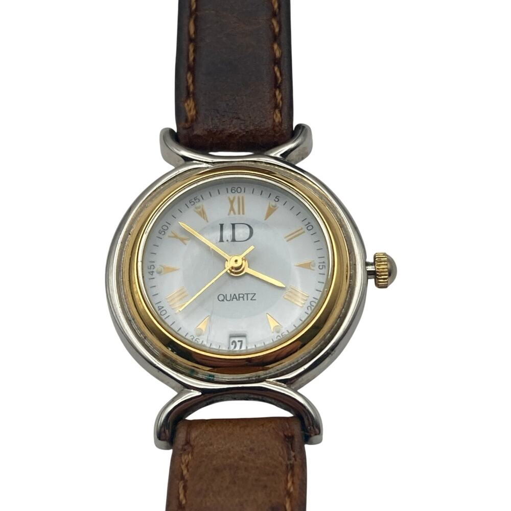Womens Ladies Watch 25mm I.D. Collection W/ Adjustable Leather Band New Battery